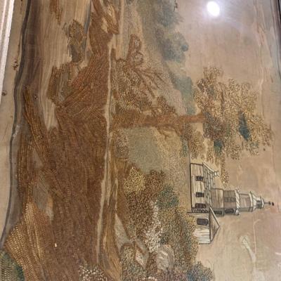 Silk tapestry appears with frame 12"H 16"W