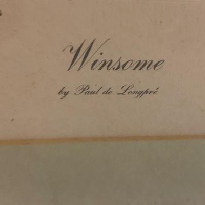 Winsome Flowers framed Lithograph 24"H 20"W