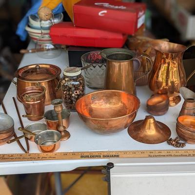 Large Lot of Copper Kitchen Items