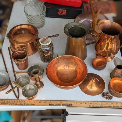 Large Lot of Copper Kitchen Items