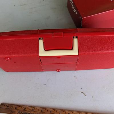 VINTAGE TOY PORTABLE RED SUNRISE ORGAN PIANO