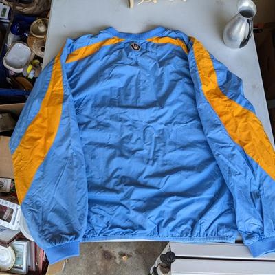 VTG MILWAUKEE BREWERS Cooperstown Warm Up Pullover Jacket L Side Zip Nylon