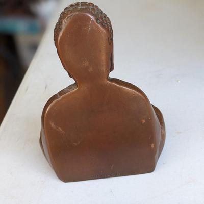 Bronze Tone Meditating Buddha Book End