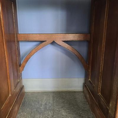 Small Oak Desk with Paneled Sides - 37 x 18 inches and 27 tall