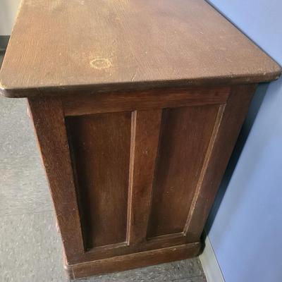 Small Oak Desk with Paneled Sides - 37 x 18 inches and 27 tall