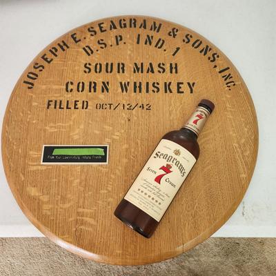 Joseph E. Seagram & Sons Whiskey Barrel Lid DSP No. 1 10/12/1942