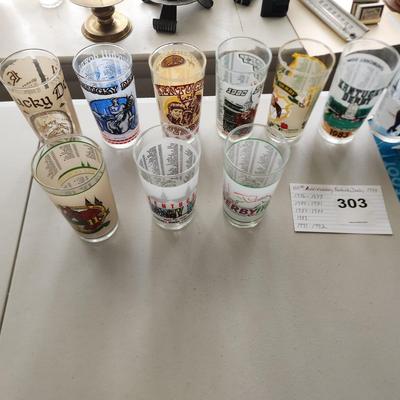10 Different Years Kentucky Derby Glasses 1974-1992 SEE LIST FOR YEARS