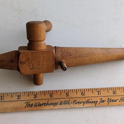 VINTAGE WOOD BARREL KEG SPIGOT TAP FOR BEER, WHISKEY, WINE