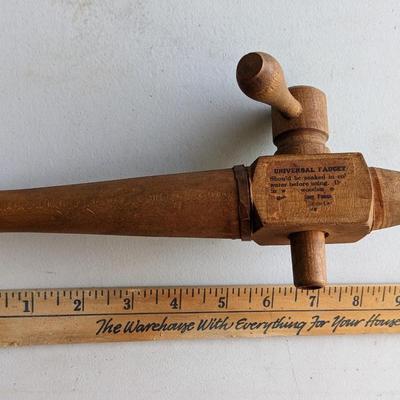 VINTAGE WOOD BARREL KEG SPIGOT TAP FOR BEER, WHISKEY, WINE