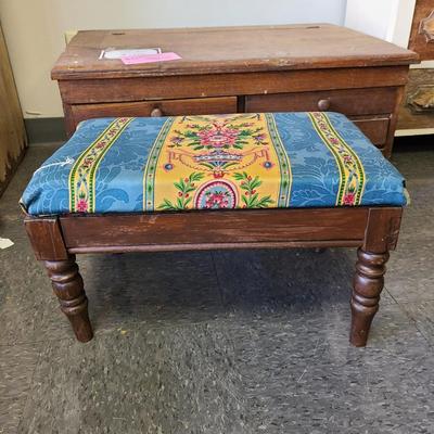 Footstool - Blue - 19 x 13 inches and 11 tall