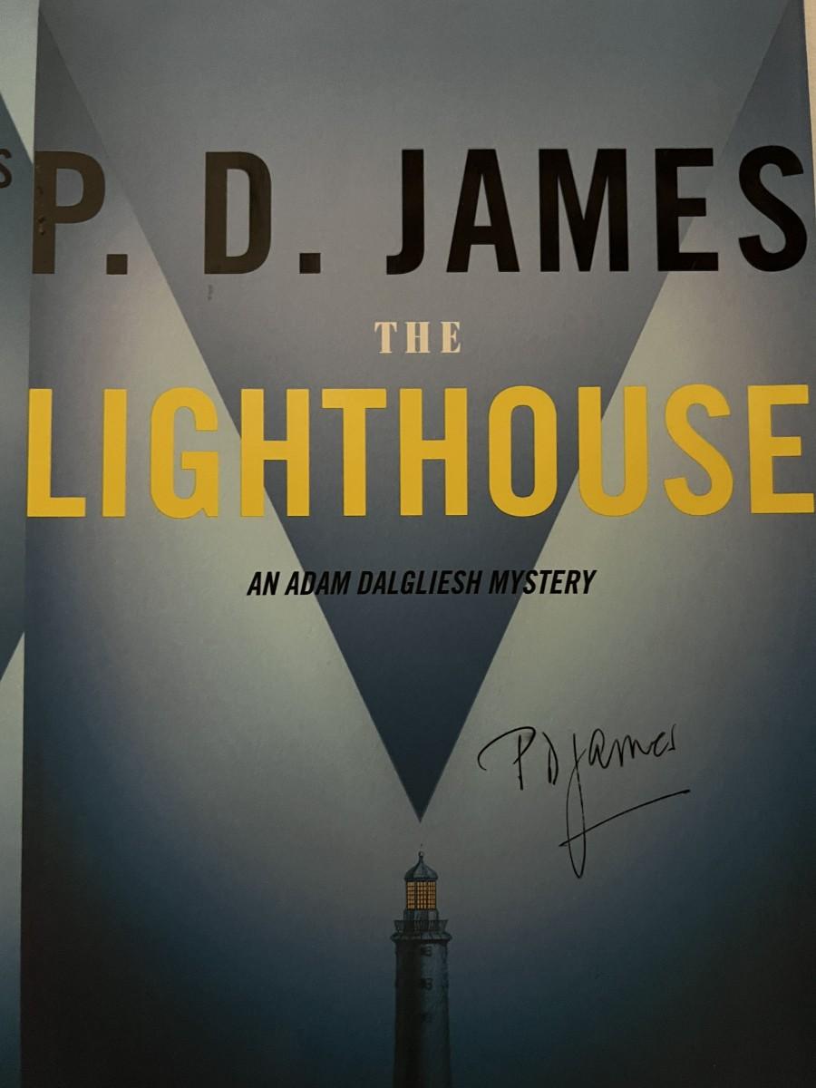 PD James The Lighthouse signed book sleeve