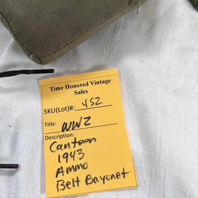 1943 Unoted States Ammo belt with Bayonet, Canteen and utility pouch
