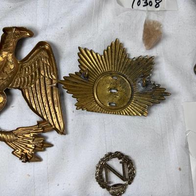 Cast brass German Imperial eagle parade findings Drum hangers