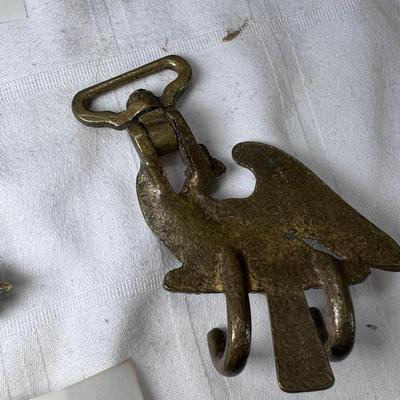 Cast brass German Imperial eagle parade findings Drum hangers