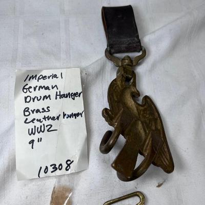 Cast brass German Imperial eagle parade findings Drum hangers