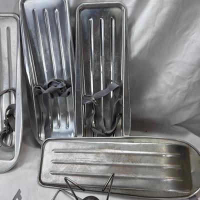 4 Antique Aluminum Children's snow shoes, Camp Primus Stove and fuel