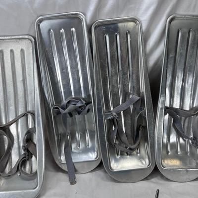 4 Antique Aluminum Children's snow shoes, Camp Primus Stove and fuel