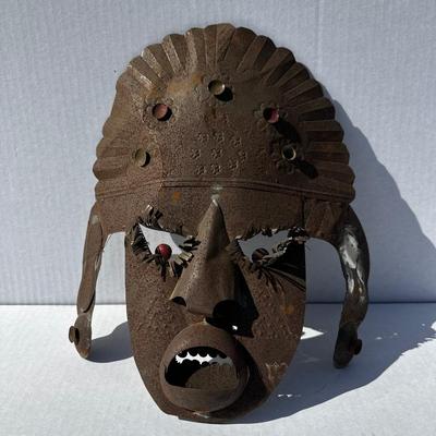 Vintage Metal Mexican Mask