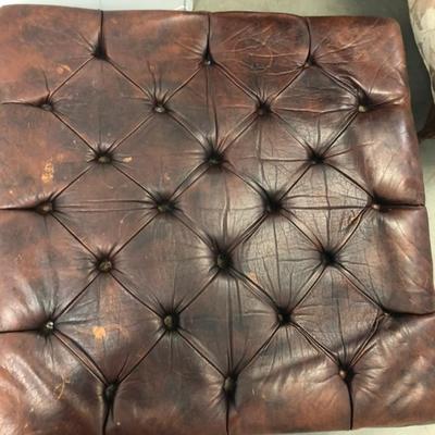 Tufted Faux leather ottoman