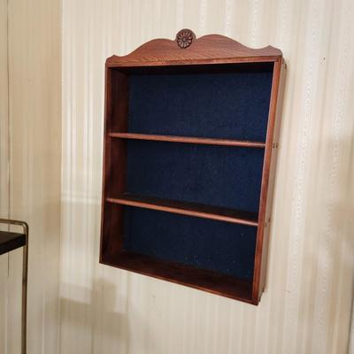 Solid wood Wall Display Cabinet 3 Shelves 17x24x4