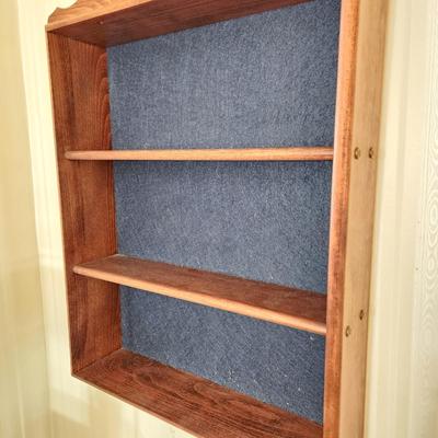 Solid wood Wall Display Cabinet 3 Shelves 17x24x4