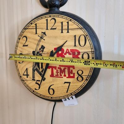 Vintage Bar Time Reverse Clock Working Barware