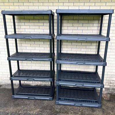 Two  Heavy Duty Black Shelves