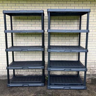 Two  Heavy Duty Black Shelves