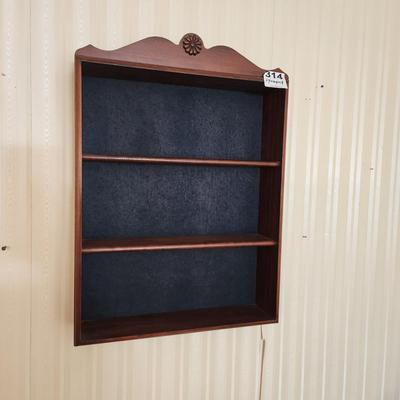 LOT 314 Solid wood Wall Display Cabinet 3 Shelves 17x24x4