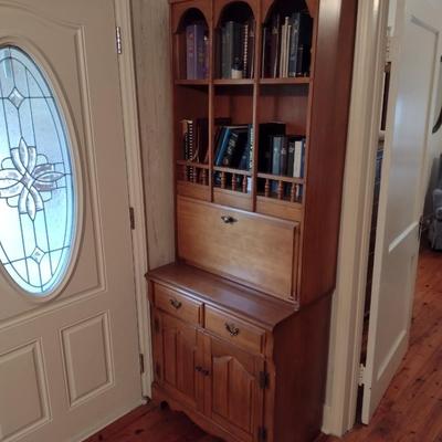 Vintage Solid Wood Secretary with Hutch (No Contents)