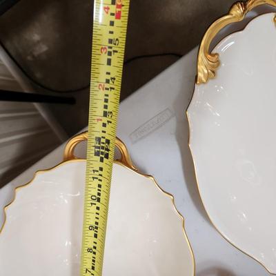 4 Large Lenox Serving Dishes Platter Bowl  24K Gold Trim Made in USA