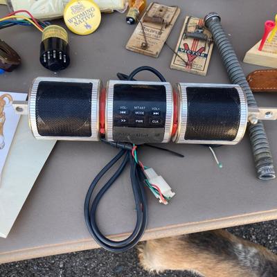 A MOTORCYCLE STEREO AND A WHOLE RANDOM BUNCH OF MISC STUFF