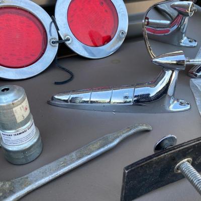 SOME GUY STUFF, VINTAGE SIDE MIRRORS, PIECE OF A HOOD ORNAMENT AND MORE!