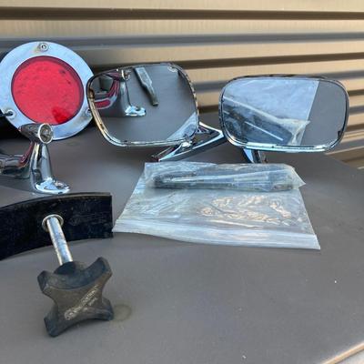 SOME GUY STUFF, VINTAGE SIDE MIRRORS, PIECE OF A HOOD ORNAMENT AND MORE!