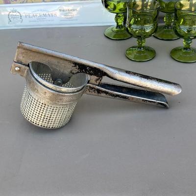 VINTAGE JUICER , GRATER AND GOBLETS
