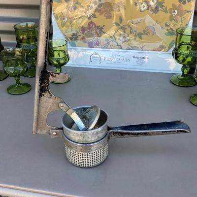 VINTAGE JUICER , GRATER AND GOBLETS