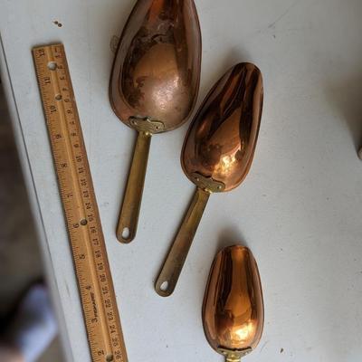 Vintage Copper Dry Measuring Scoops