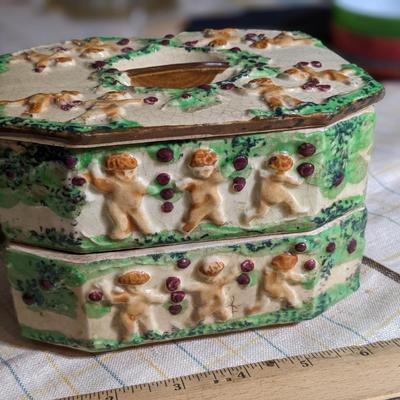 Set of 2 Vintage Stacking Candy/Nut Dishes with Lid~Japan