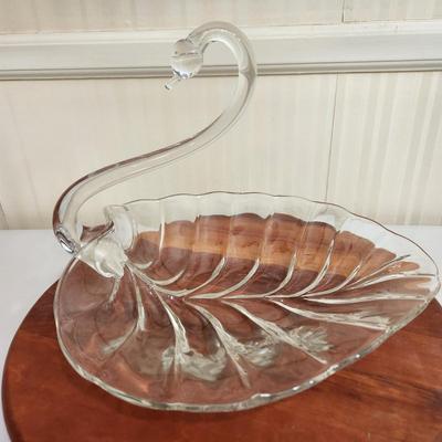 Vintage Handblown Swan Serving plate 12