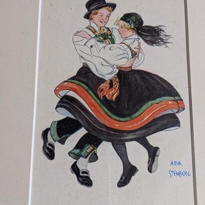 4 Nice Prints of Aina Stenberg Scandinavian Folk Dancing
