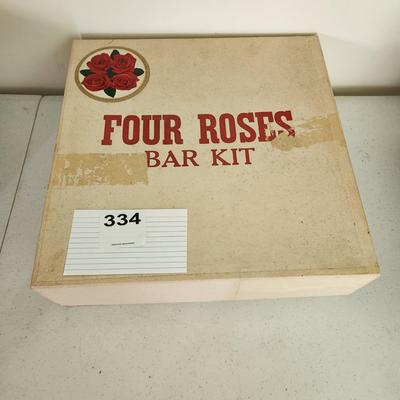 Vintage Four Roses Whiskey Bar Kit Promotion NOS Barware man cave