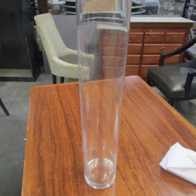 Set of Six Clear Glass Vases- Approx 19 1/2