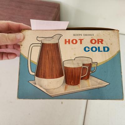 Vintage Mid Century Beverage Server Woodgrain Look