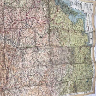 Silk WW2 Europe army map carried by vetern during his time in ground troops.