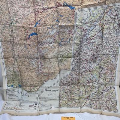 Silk WW2 Europe army map carried by vetern during his time in ground troops.