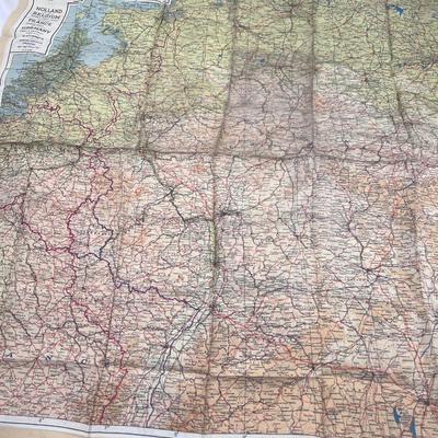 Silk WW2 Europe army map carried by vetern during his time in ground troops.