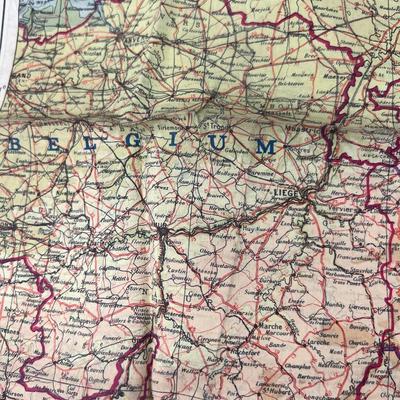 Silk WW2 Europe army map carried by vetern during his time in ground troops.