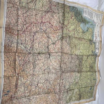 Silk WW2 Europe army map carried by vetern during his time in ground troops.