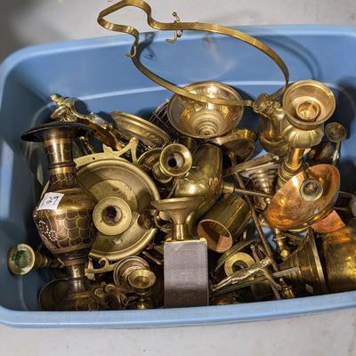 Large Bin of Copper and Brass Items