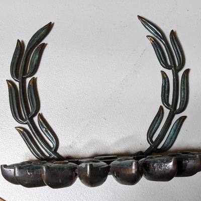 Maurice Ascalon Pal Bell Bronze Wreath Menorah